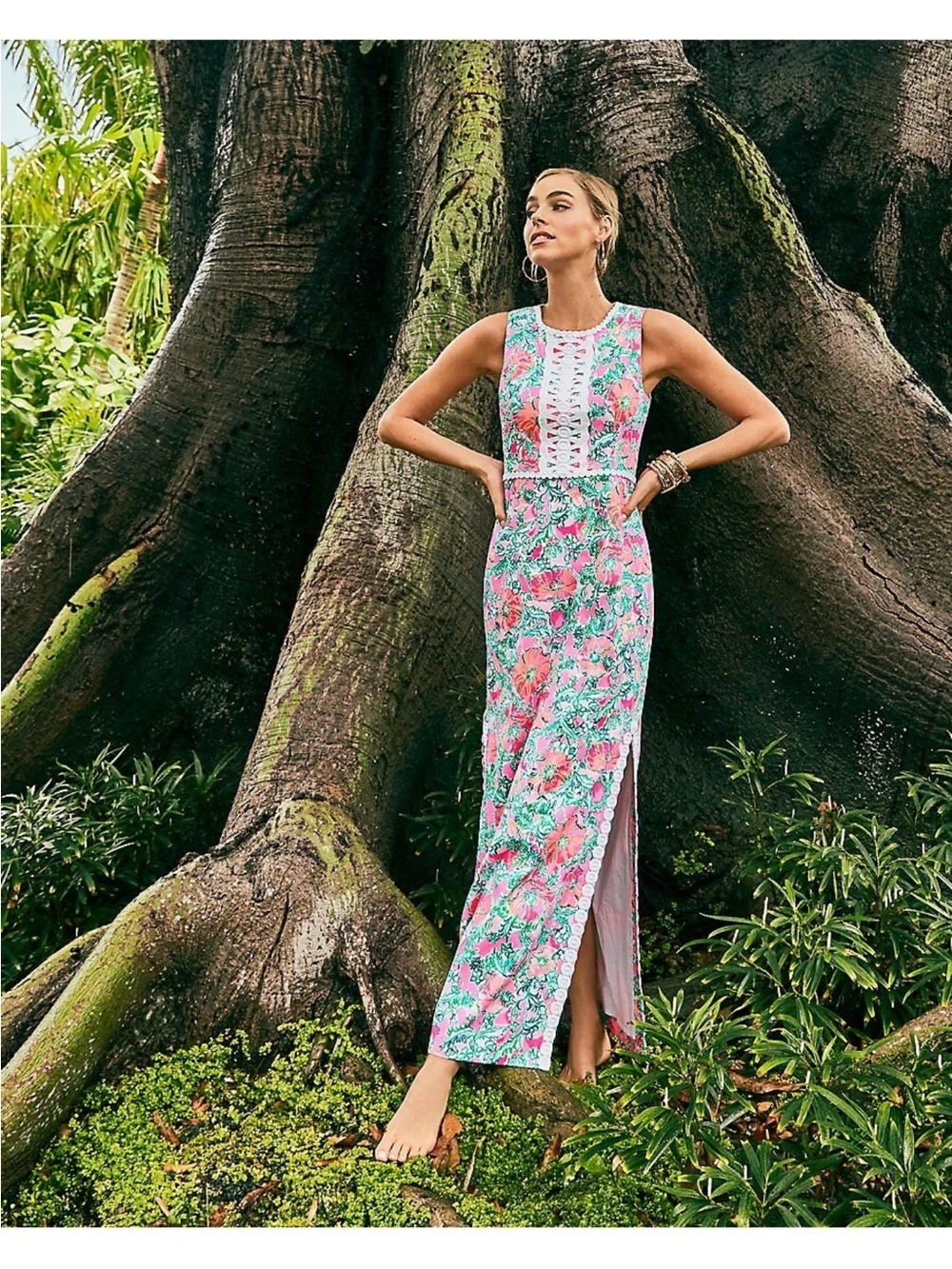 Lilly Pulitzer Ashler Stretch Maxi Shift Dress size 8 - Picture 3 of 11